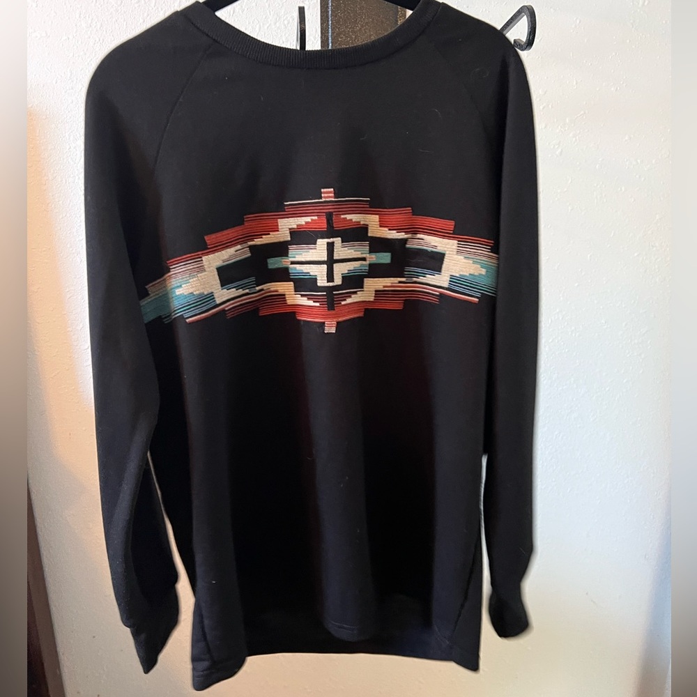 Light-weight western embroidered sweatshirt